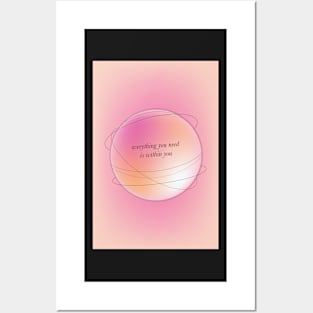 Modern Positive Affirmation Pink and Peach Gradient Aura Posters and Art